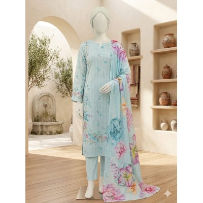 3 Piece Tropical Fancy Lawn Suite -